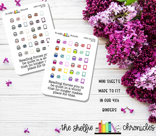 AFB 131 - Formats Read Icons - Monthly Wrap Up - Choose Your Color - Die Cut Stickers - Repositionable