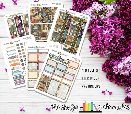 AFB Kit 151 - Vintage Floral Books - Made To Fit The Always Fully Booked Planner - Die Cut Stickers - Repositionable