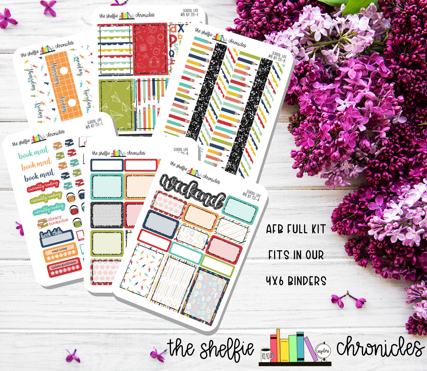 RTS - AFB Kit 153 - School Life - Made To Fit The 2023 Always Fully Booked Planner - Die Cut Stickers - Repositionable
