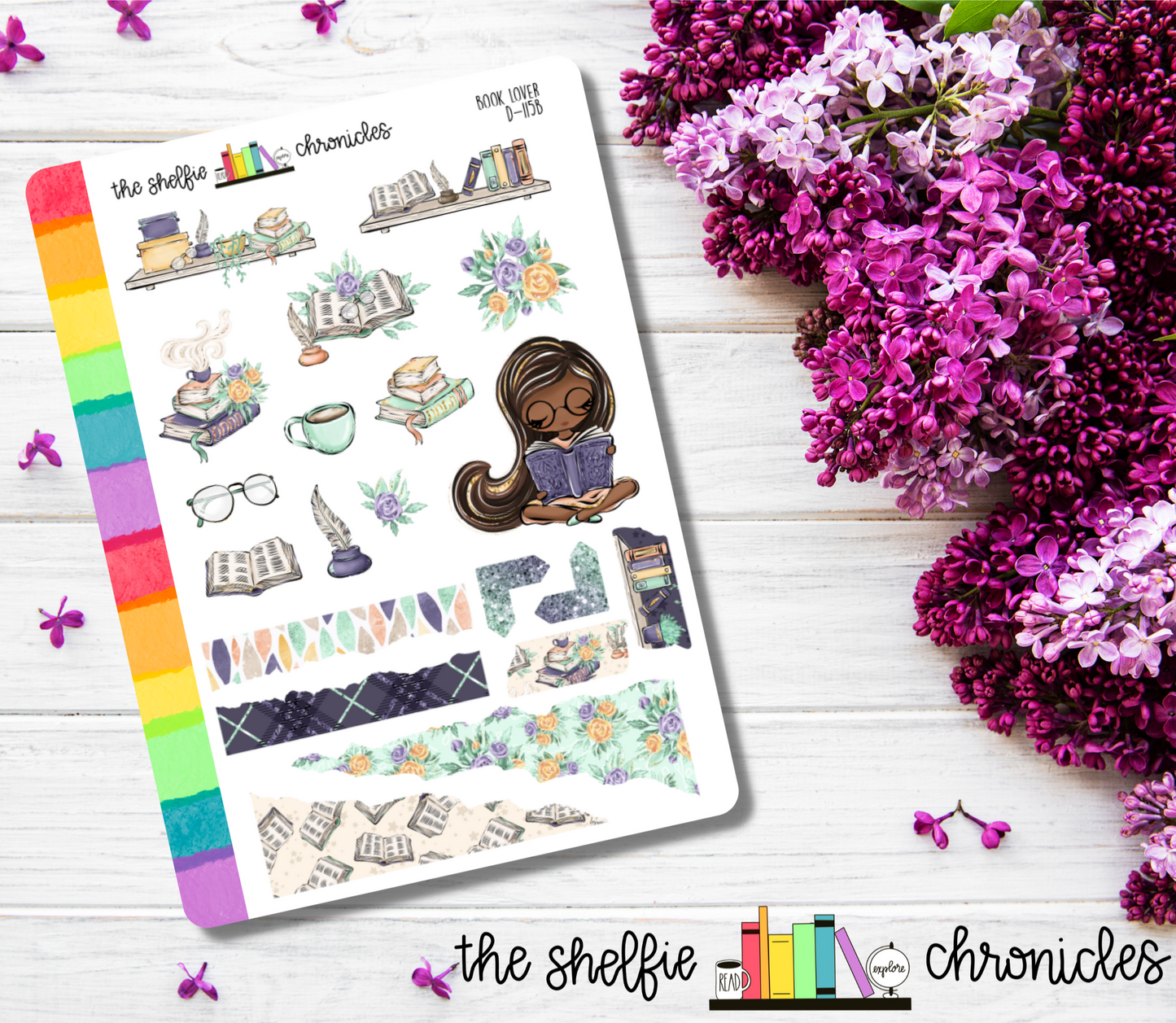 D 115 - Book Lover - Die Cut Stickers - Repositionable Paper - Perfect For Reading Journals And Planners