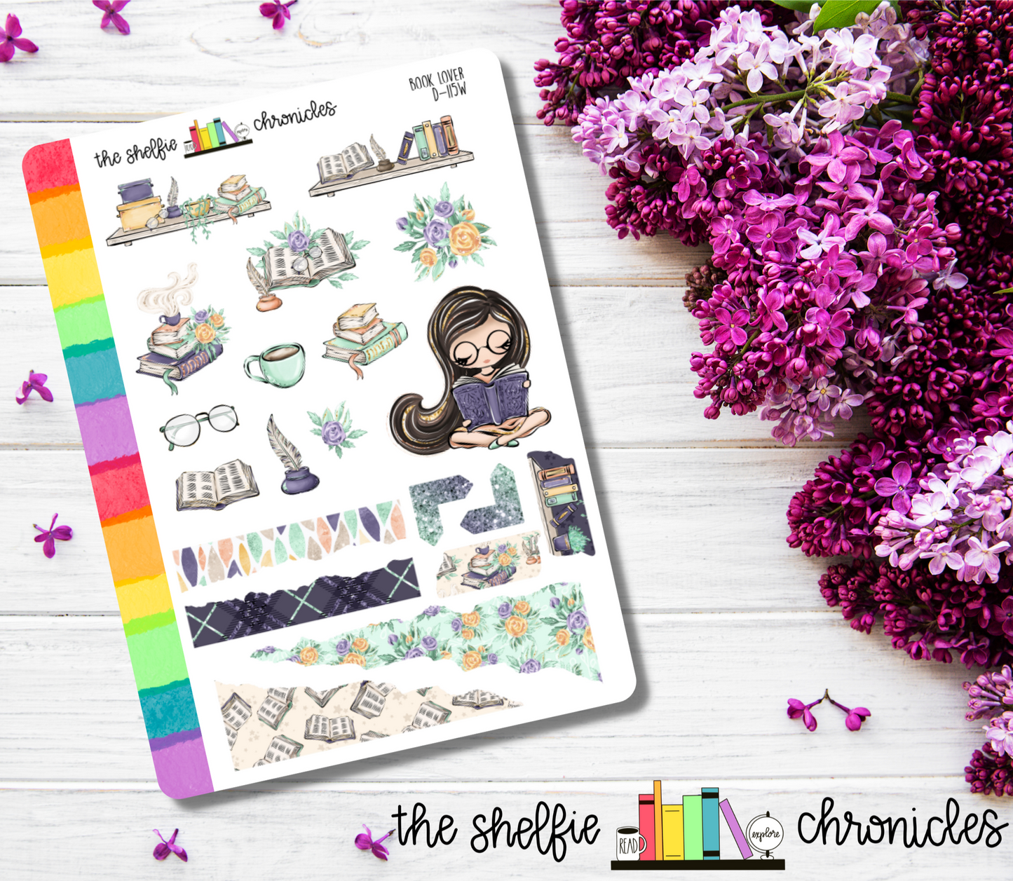 D 115 - Book Lover - Die Cut Stickers - Repositionable Paper - Perfect For Reading Journals And Planners