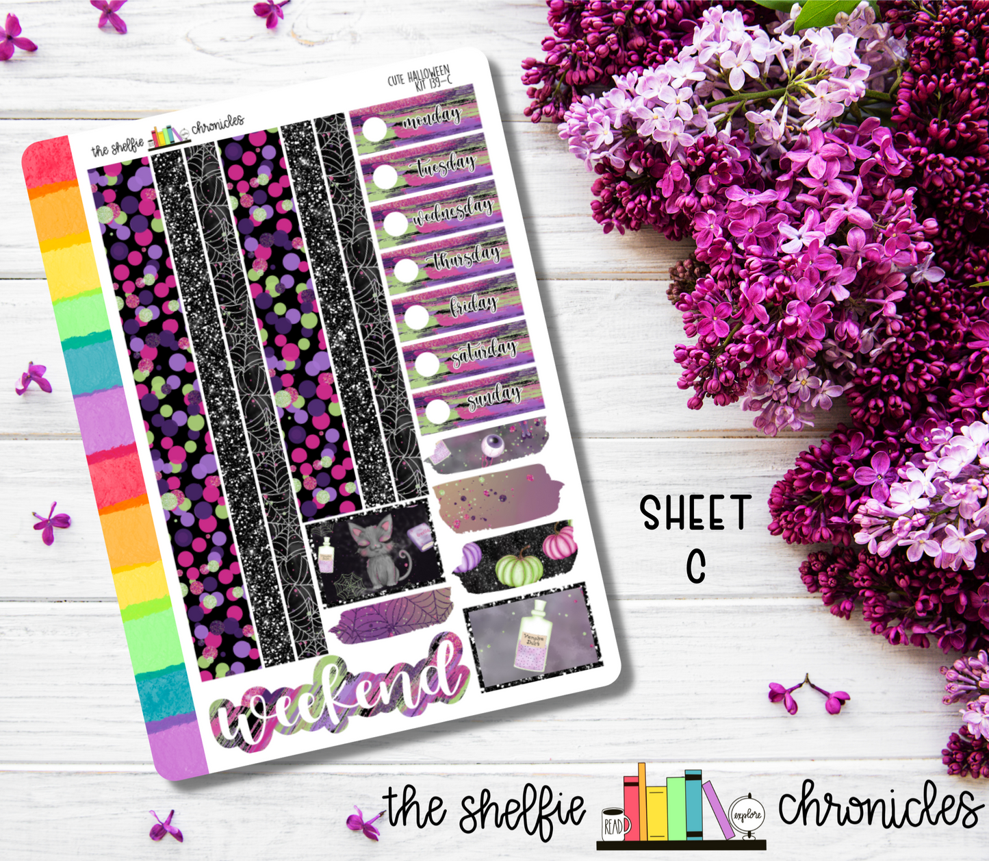 Kit 139 - Cute Halloween Weekly Kit - Die Cut Stickers - Repositionable Paper