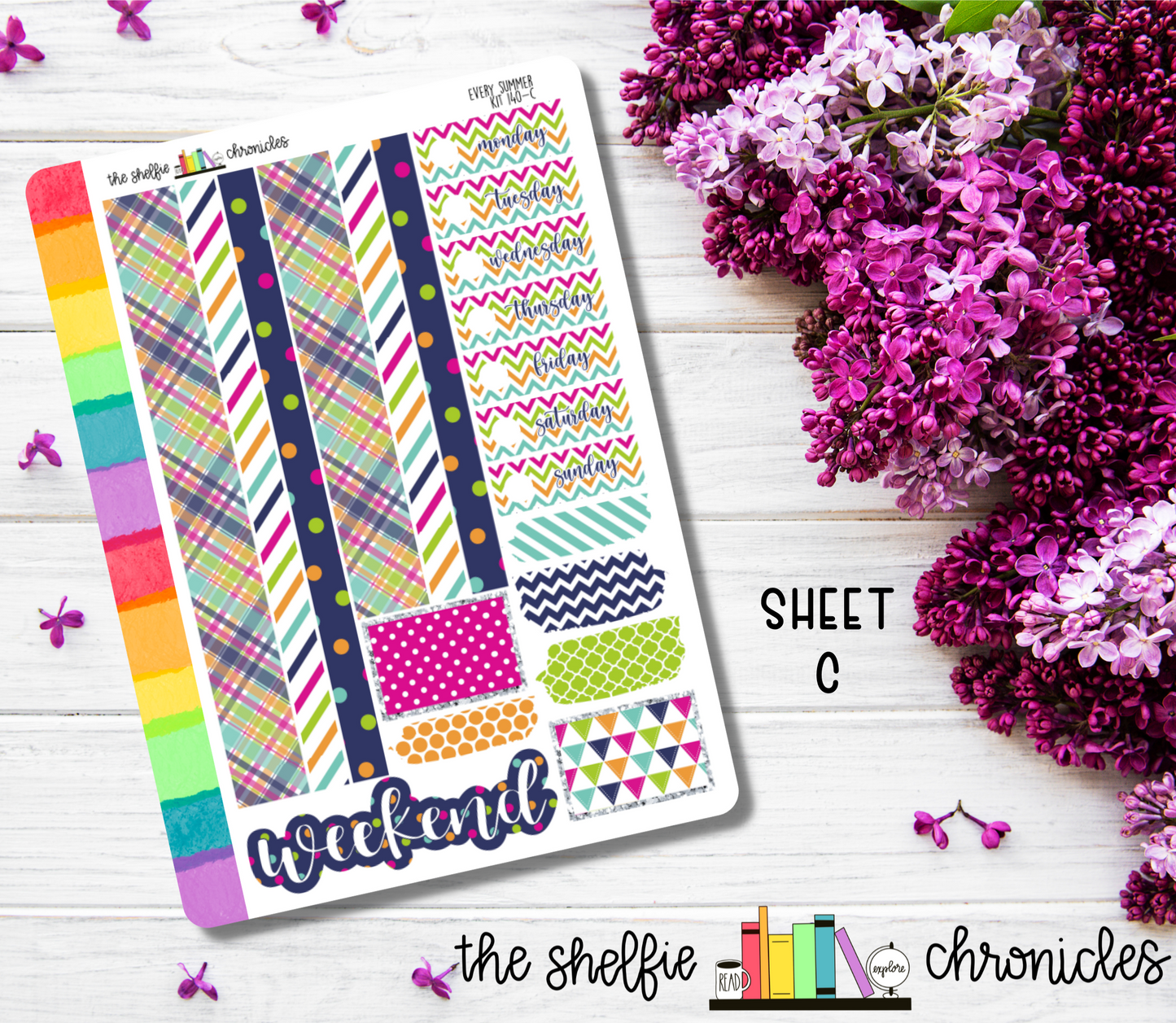 Kit 140 - Every Summer Weekly Kit - Die Cut Stickers - Repositionable Paper