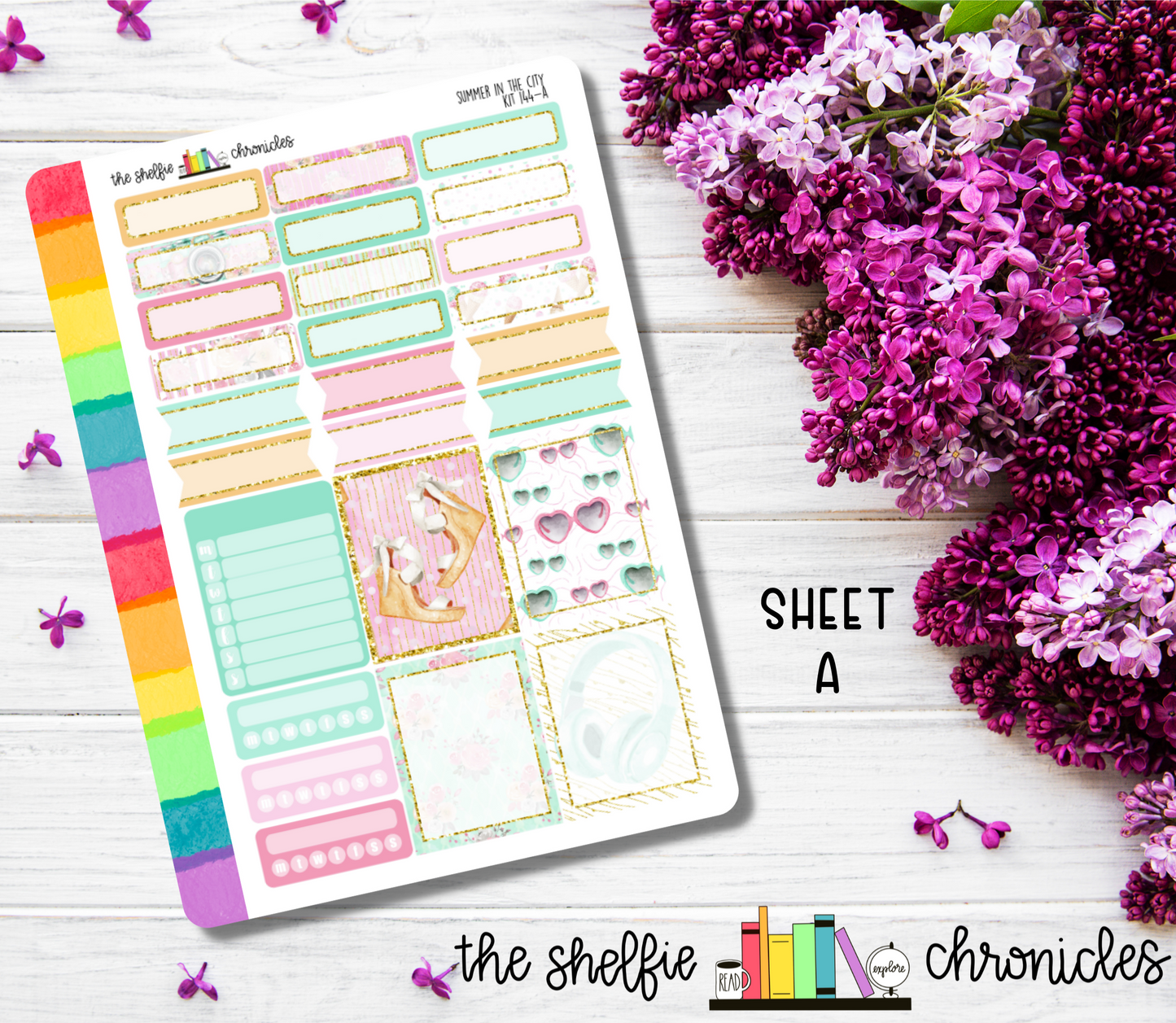 Kit 144 - Summer In The City - Die Cut Stickers - Repositionable Paper - Made To Fit 7x9 Planners