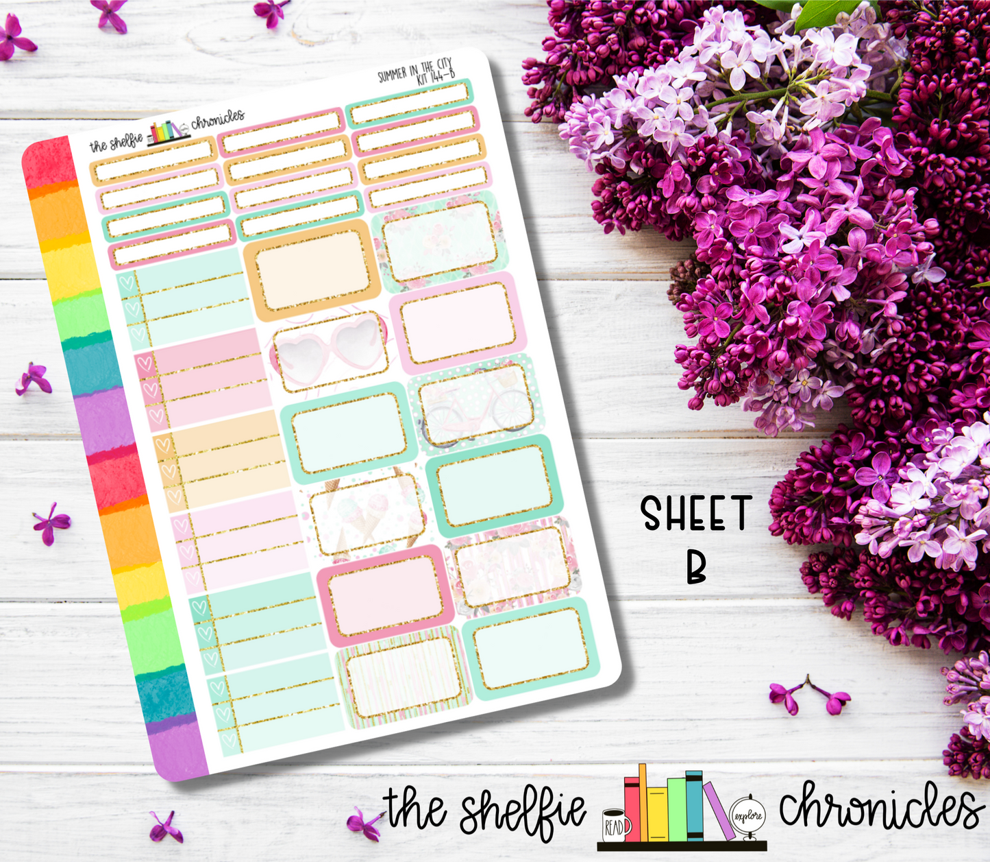 Kit 144 - Summer In The City - Die Cut Stickers - Repositionable Paper - Made To Fit 7x9 Planners
