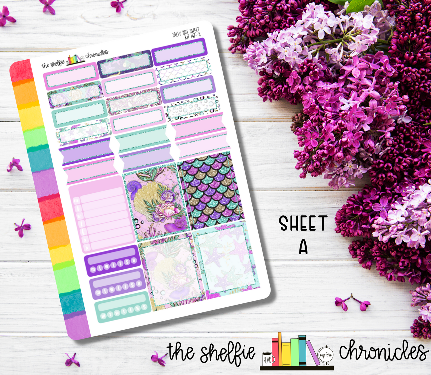 Kit 147 - Salty But Sweet - Die Cut Stickers - Repositionable Paper - Made To Fit 7x9 Planners