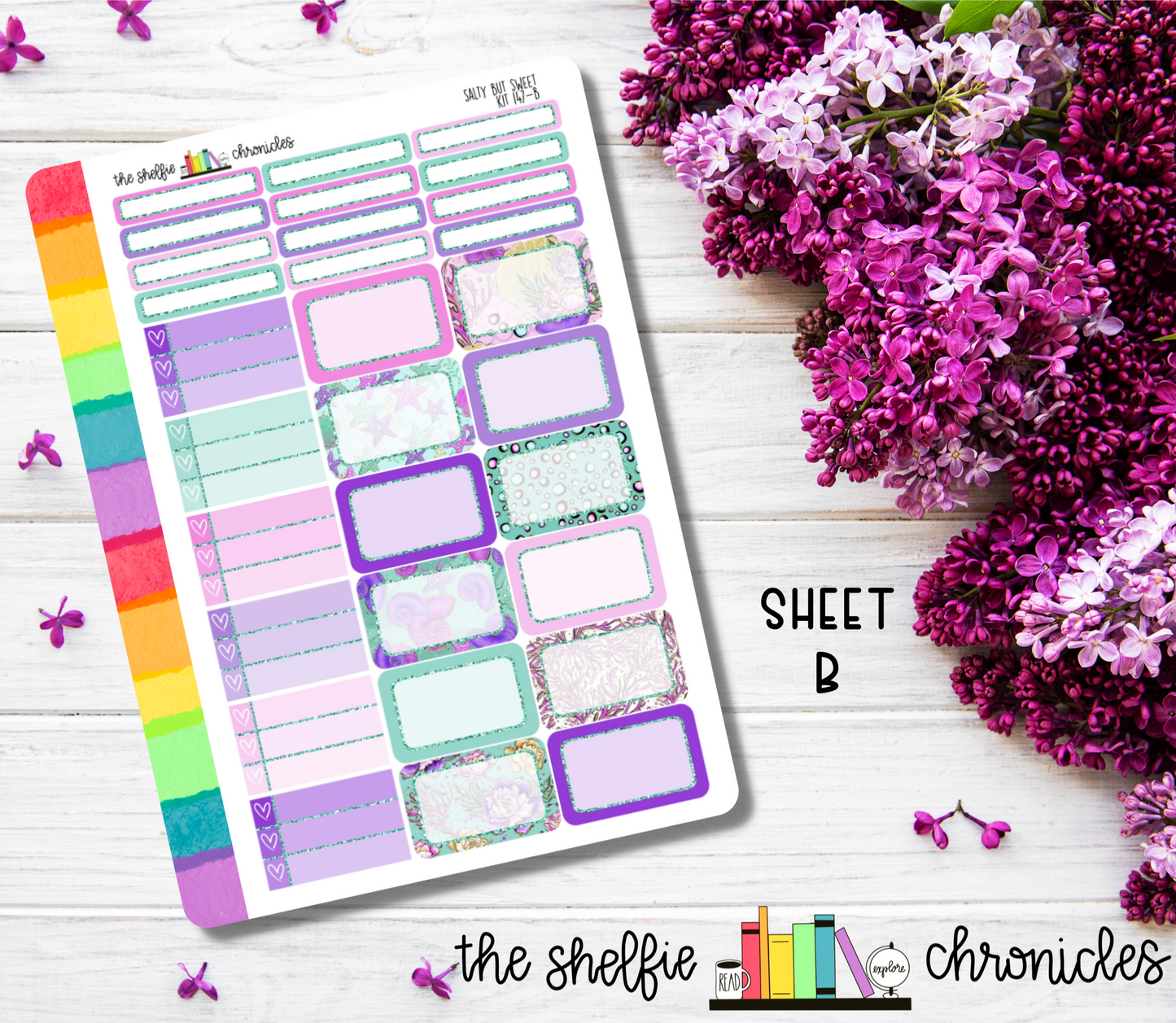 Kit 147 - Salty But Sweet - Die Cut Stickers - Repositionable Paper - Made To Fit 7x9 Planners