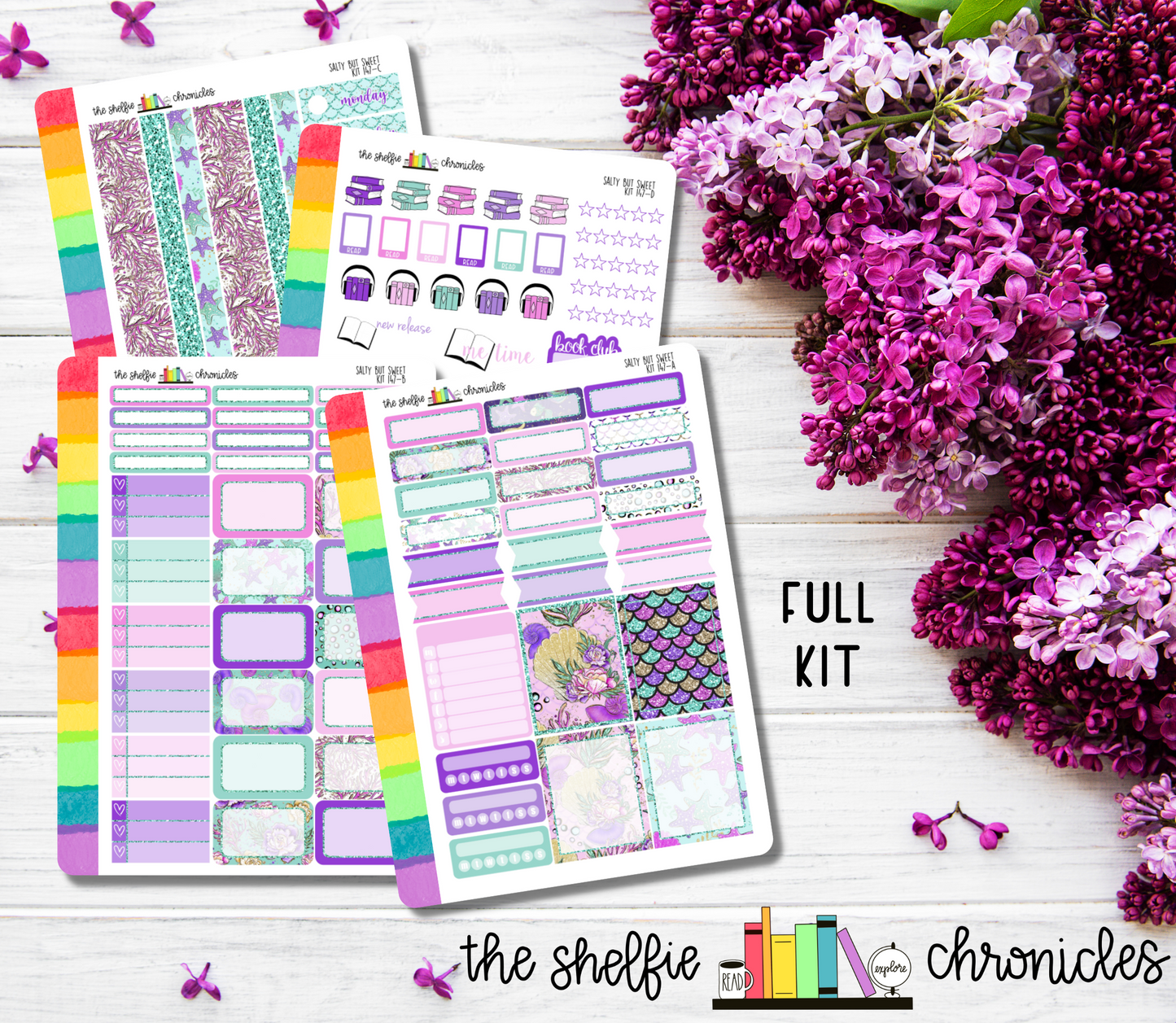 Kit 147 - Salty But Sweet - Die Cut Stickers - Repositionable Paper - Made To Fit 7x9 Planners