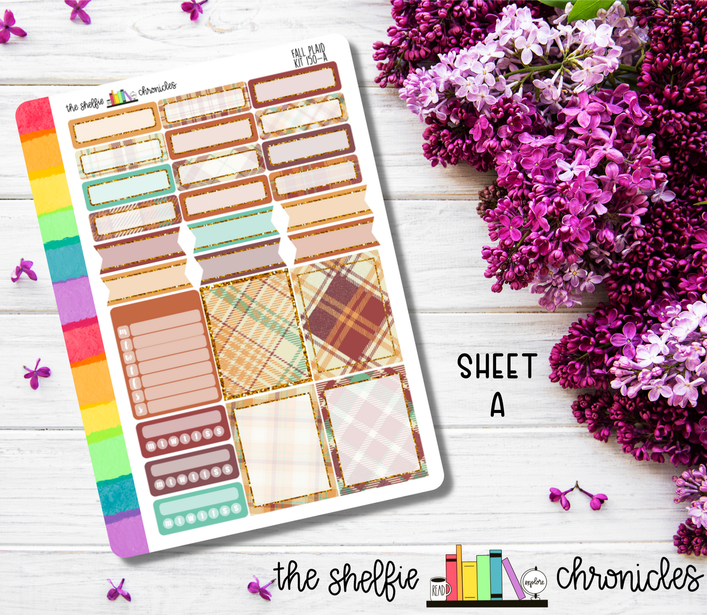 Kit 150 - Fall Plaid Weekly Kit - Die Cut Stickers - Repositionable Paper - Made To Fit 7x9 Planners