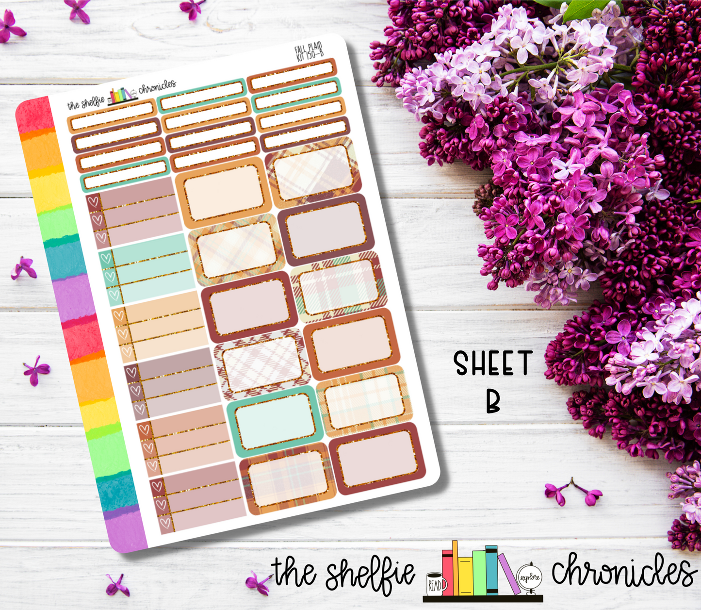 Kit 150 - Fall Plaid Weekly Kit - Die Cut Stickers - Repositionable Paper - Made To Fit 7x9 Planners