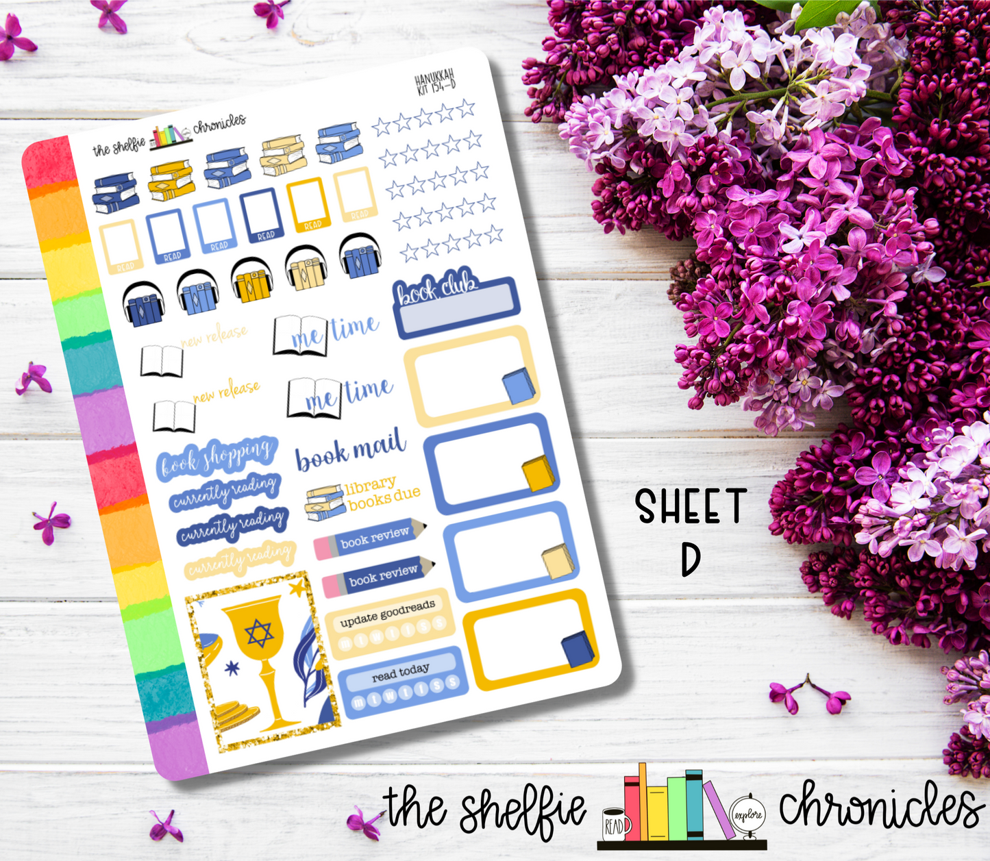 Kit 154 - Hanukkah Weekly Kit - Die Cut Stickers - Repositionable Paper - Made To Fit 7x9 Planners