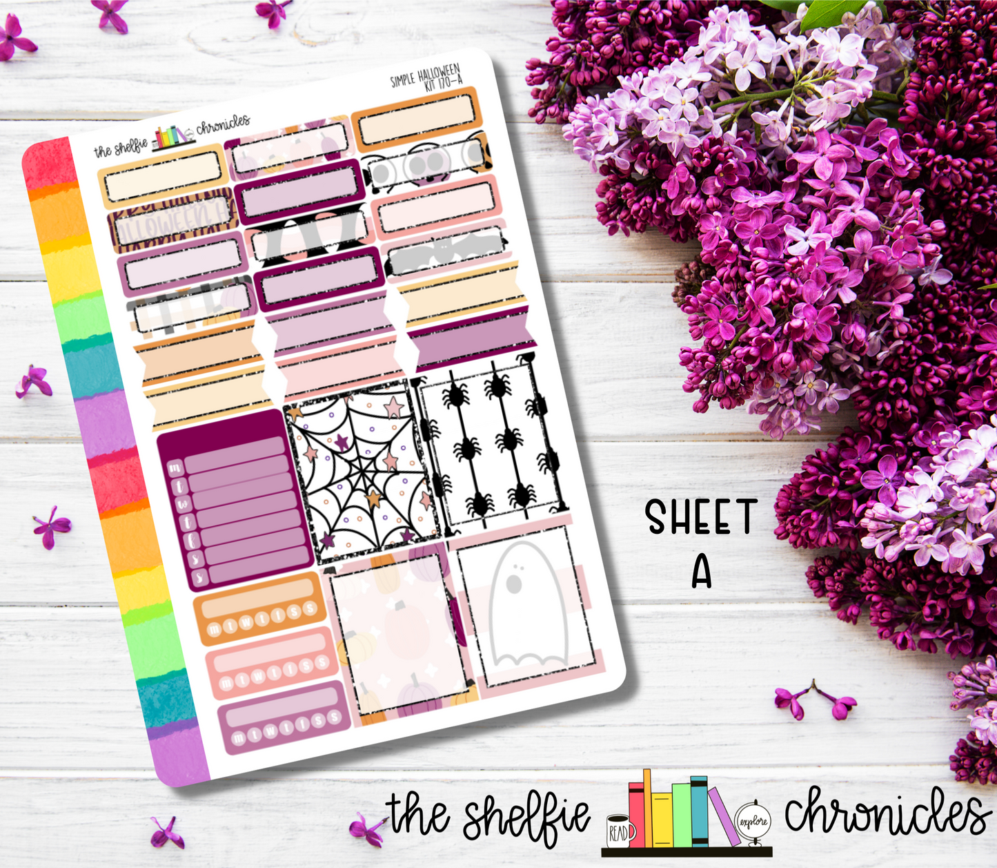 Kit 170 - Simple Halloween Weekly Kit - Die Cut Stickers - Repositionable Paper - Made To Fit 7x9 Planners