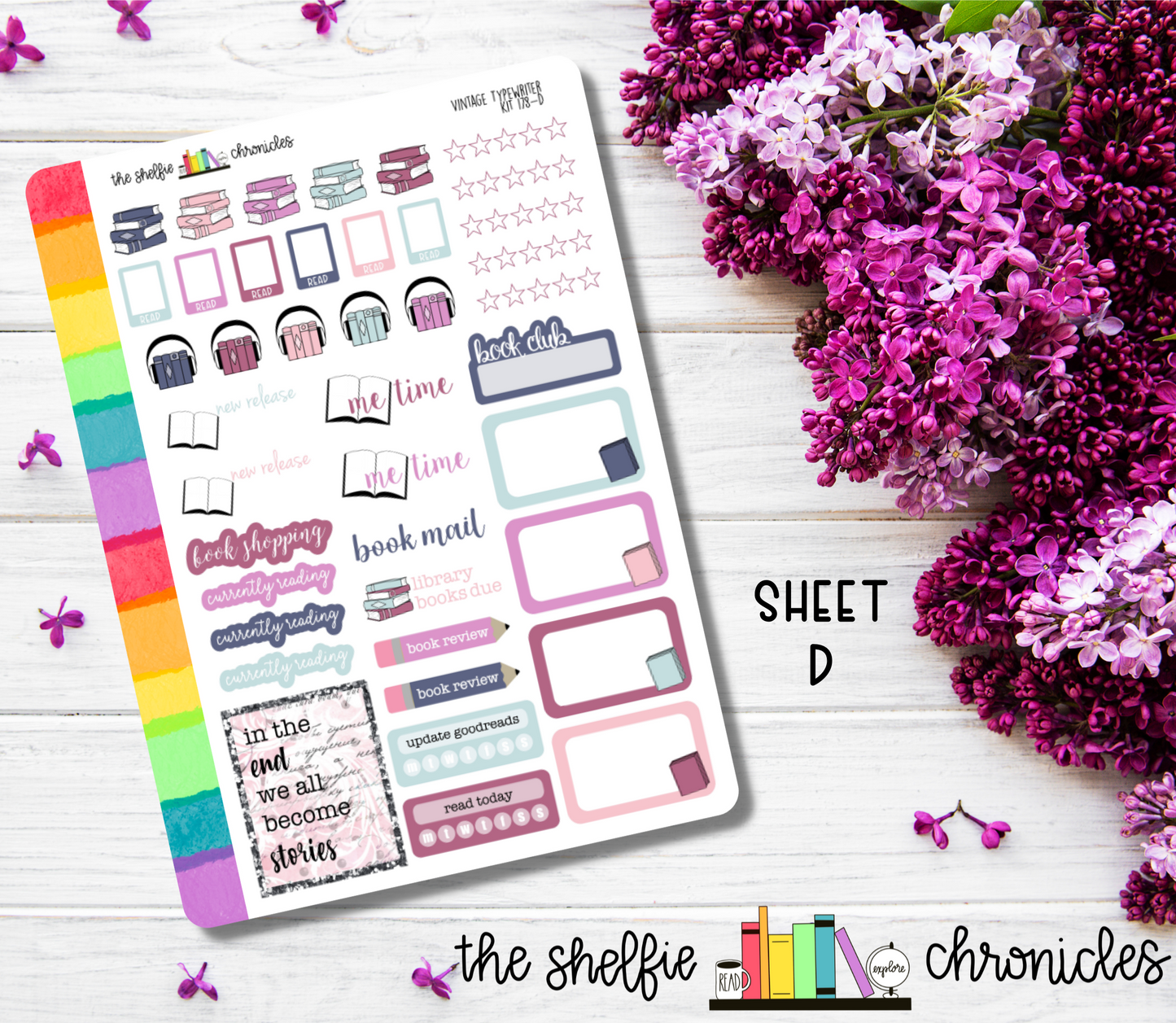 Kit 178 - Vintage Typewriter Weekly Kit - Die Cut Stickers - Repositionable Paper - Made To Fit 7x9 Planners