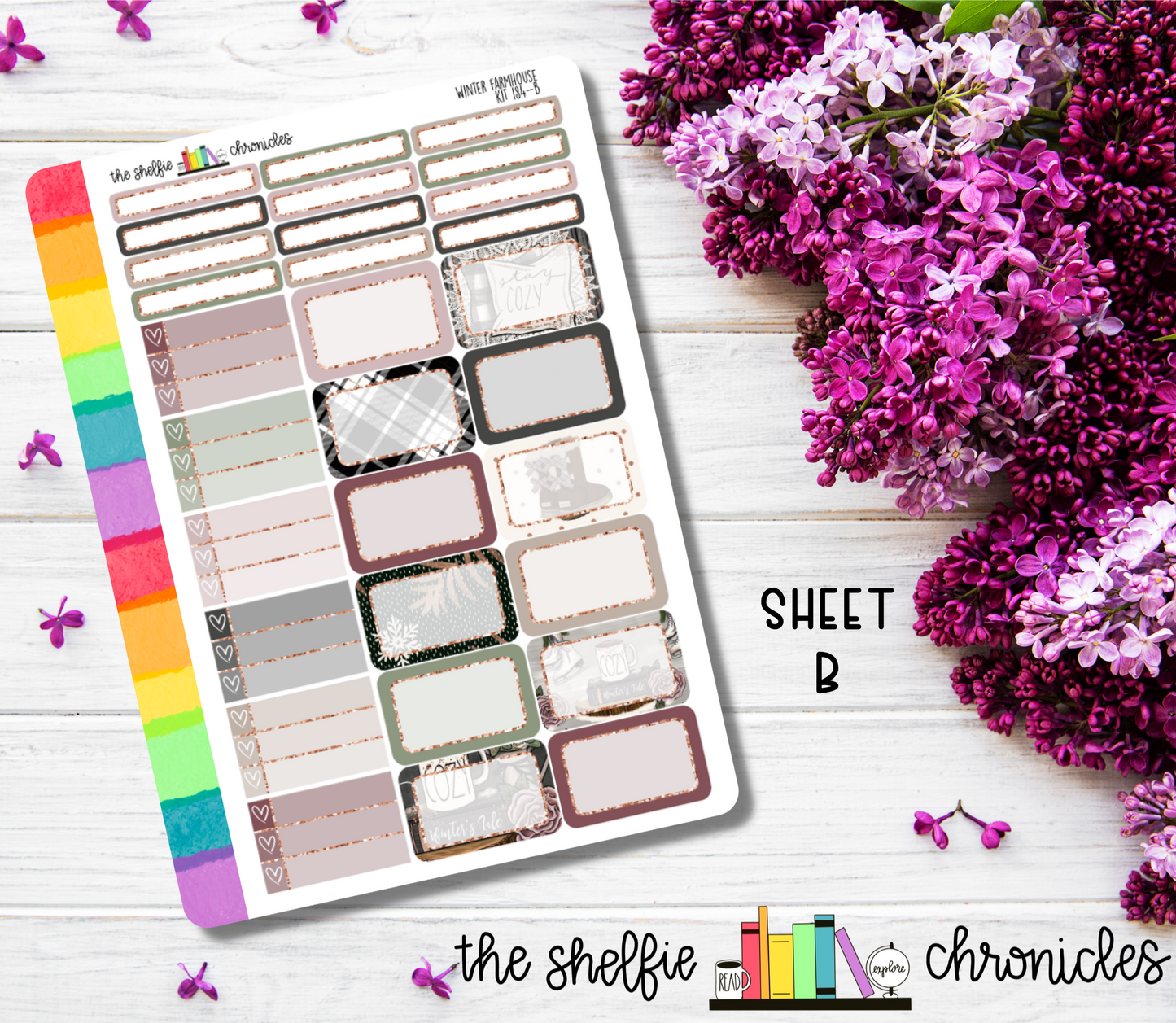 Kit 184 - Winter Farmhouse Weekly Kit - Die Cut Stickers - Repositionable Paper - Made To Fit 7x9 Planners