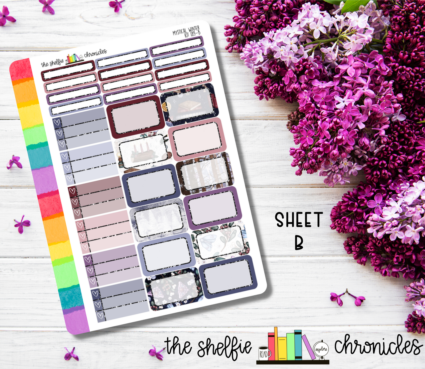 Kit 189 - Mystical Winter Weekly Kit - Die Cut Stickers - Repositionable Paper - Made To Fit 7x9 Planners