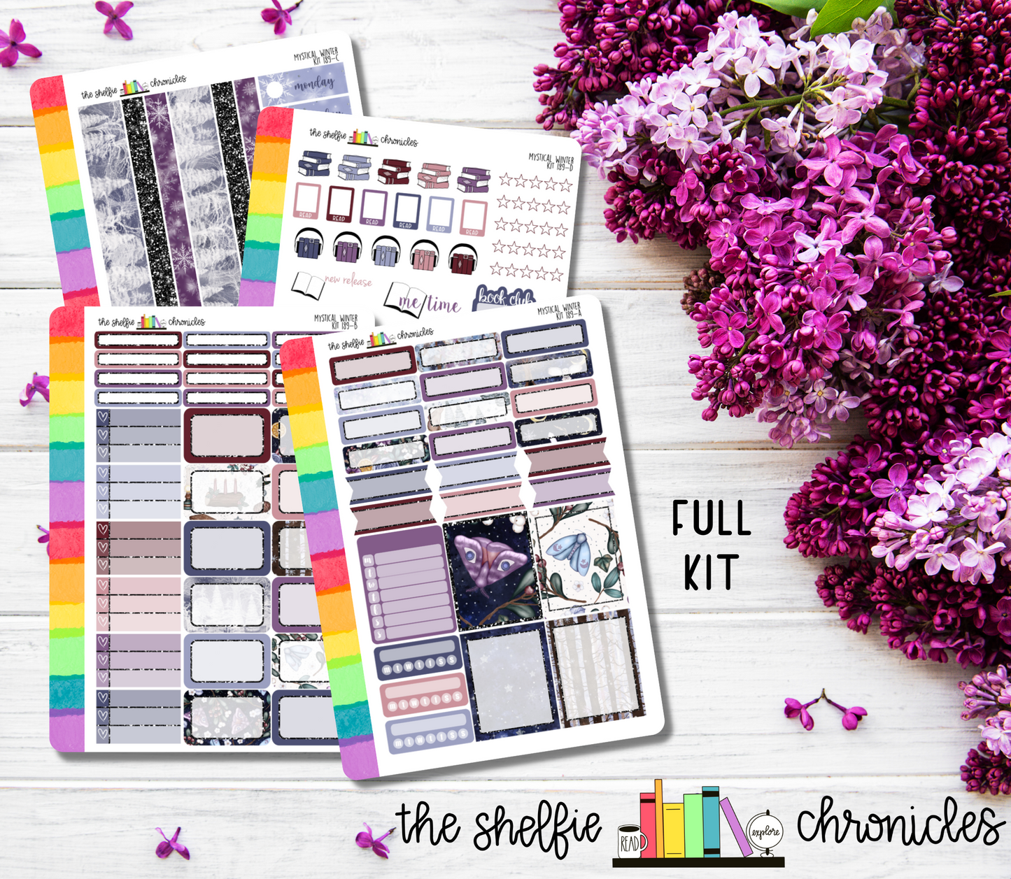 Kit 189 - Mystical Winter Weekly Kit - Die Cut Stickers - Repositionable Paper - Made To Fit 7x9 Planners