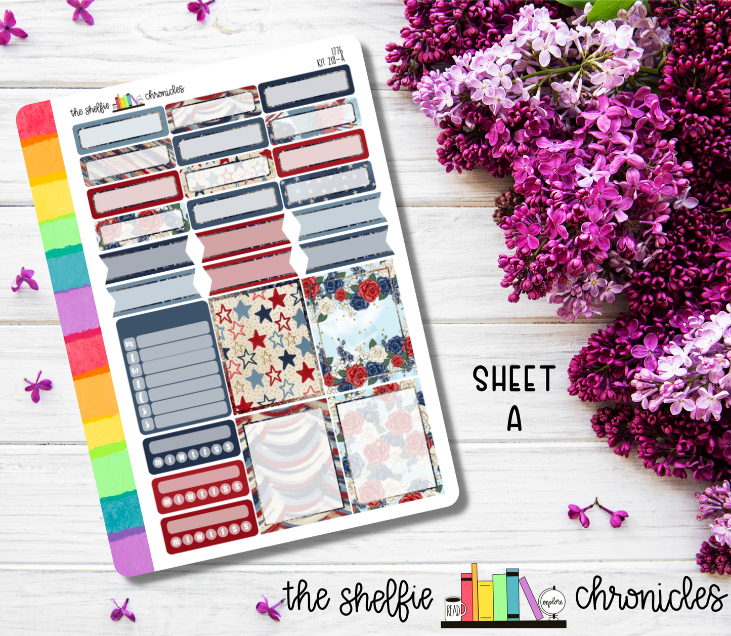 Kit 218 - 1776 Weekly Kit - Die Cut Stickers - Repositionable Paper - Made To Fit 7x9 Planners