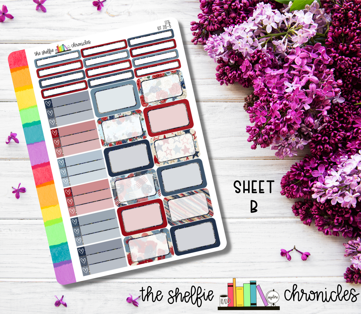 Kit 218 - 1776 Weekly Kit - Die Cut Stickers - Repositionable Paper - Made To Fit 7x9 Planners