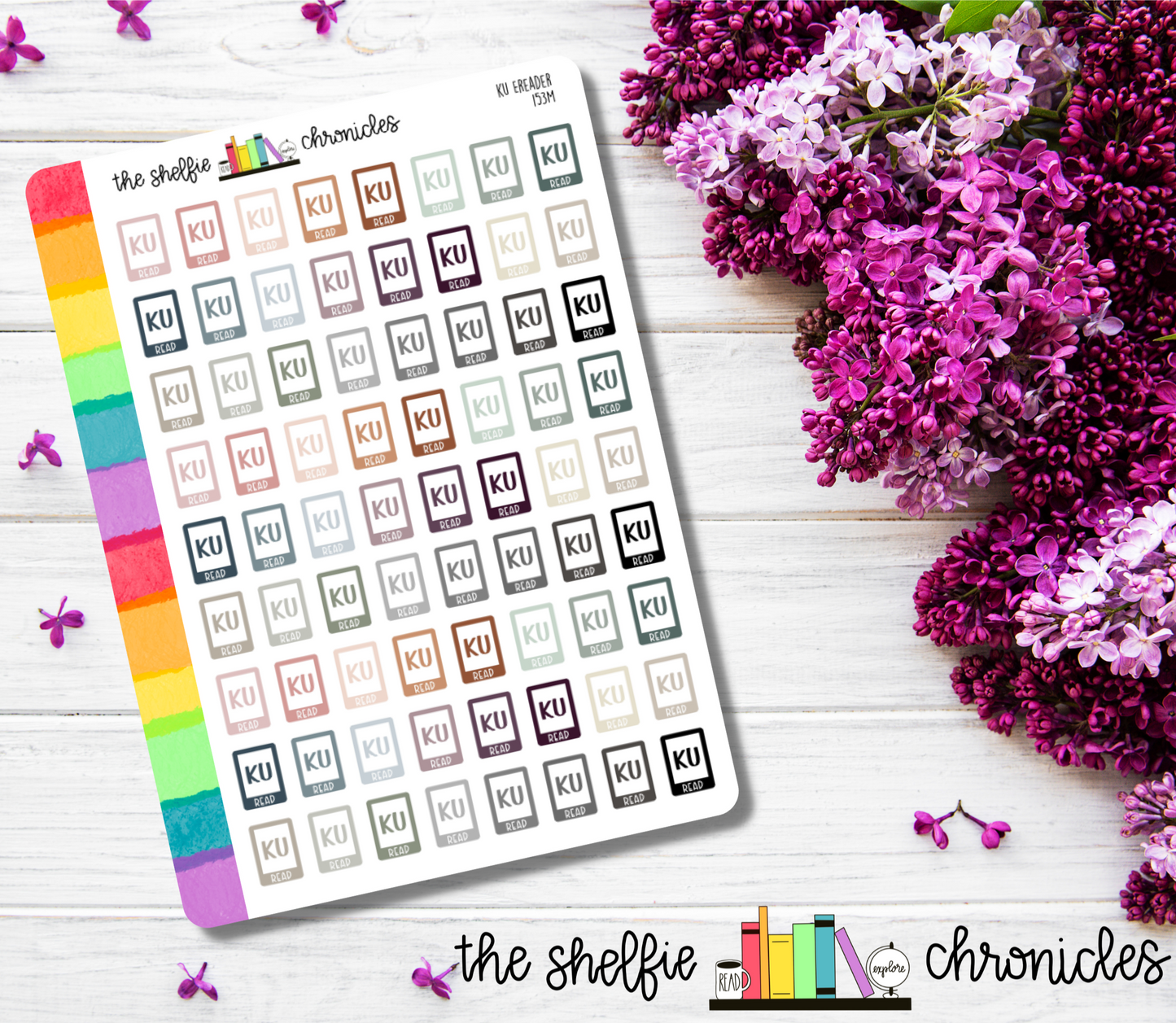 153 - KU Ereader - Choose Your Color - Die Cut Stickers - Repositionable Paper