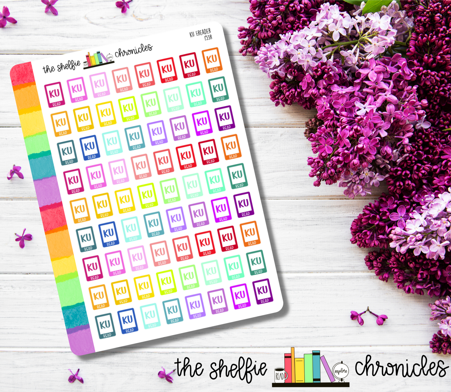 153 - KU Ereader - Choose Your Color - Die Cut Stickers - Repositionable Paper