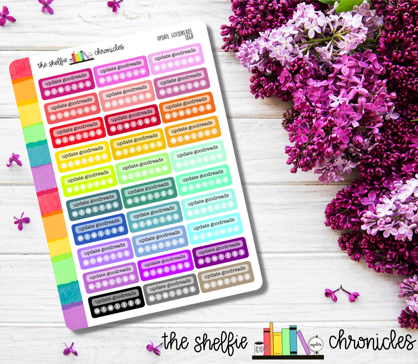 186 - Update Goodreads - Choose Your Color - Die Cut Habit Tracker Stickers - Repositionable Paper