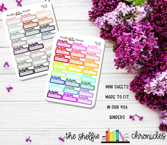 AFB 101 - Book Club - Fits The Always Fully Booked Planner - Choose Your Color - Die Cut Stickers - Repositionable