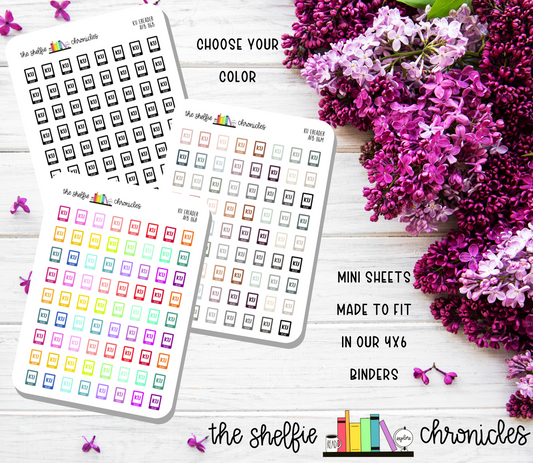 AFB 116 - Mini KU Ereader - Fits The Always Fully Booked Planner - Choose Your Color - Die Cut Stickers - Repositionable