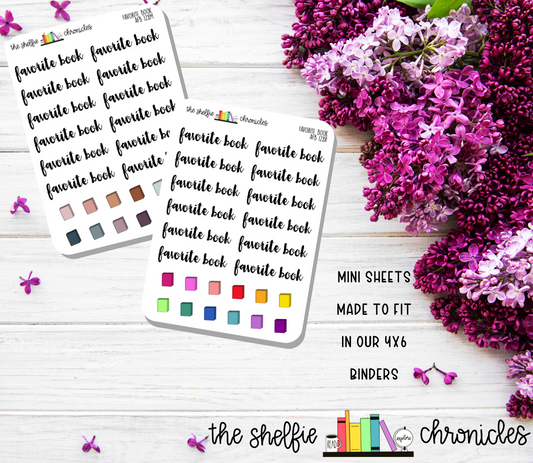 AFB 128 - Favorite Book - Monthly Wrap Up - Choose Your Color - Die Cut Stickers - Repositionable