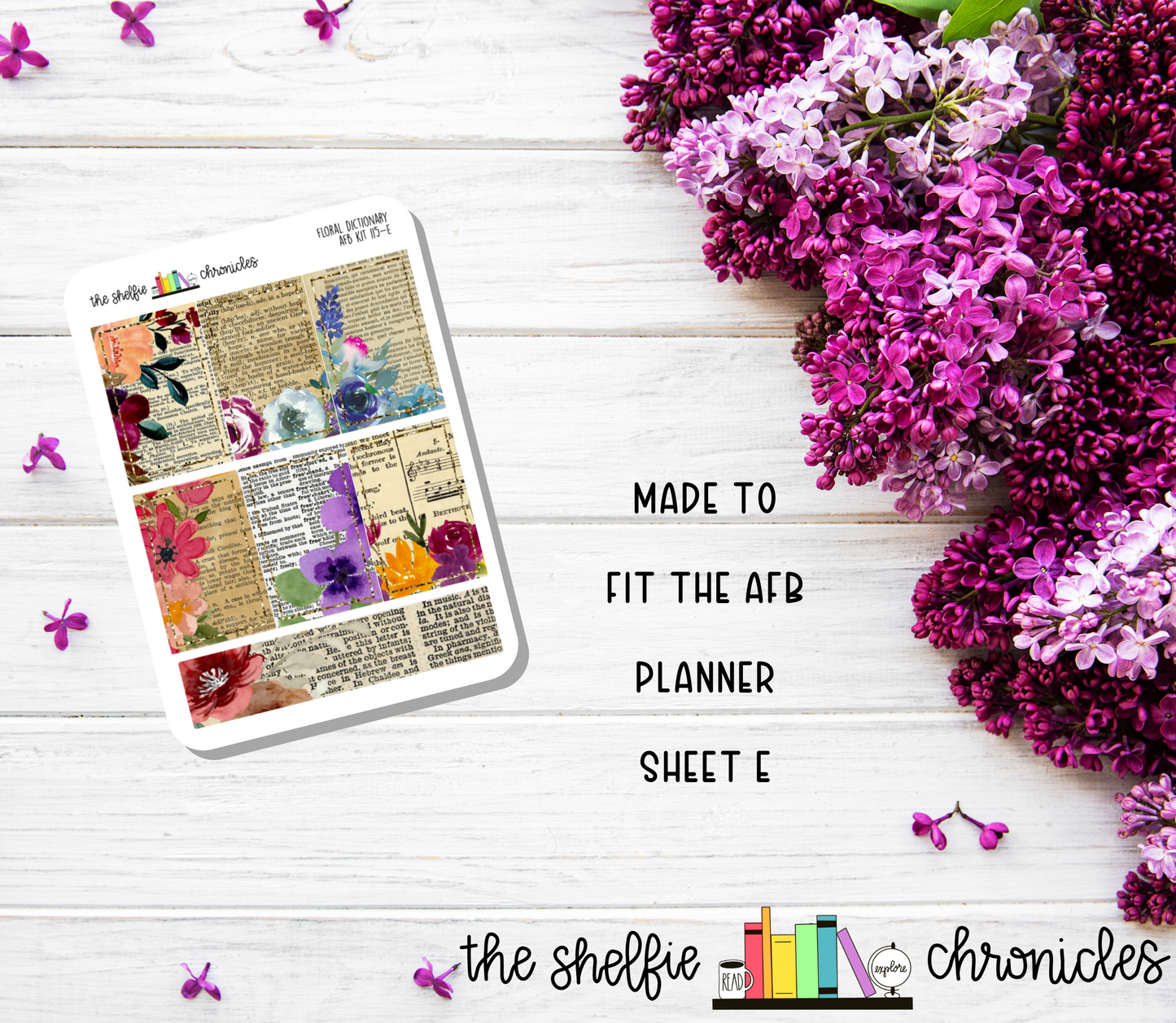 AFB Kit 115 - Floral Dictionary - Made To Fit The 2023 Always Fully Booked Planner - Die Cut Stickers - Repositionable
