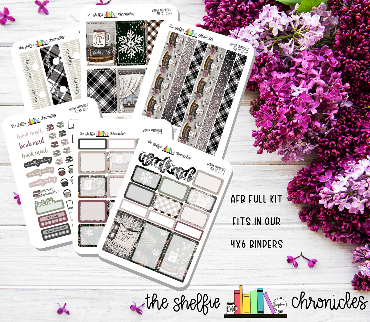 AFB Kit 123 - Winter Farmhouse - Made To Fit The Always Fully Booked Planner - Die Cut Stickers - Repositionable