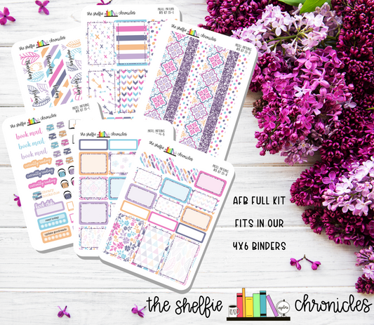 AFB Kit 131 - Pastel Patterns - Made To Fit The Always Fully Booked Planner - Die Cut Stickers - Repositionable