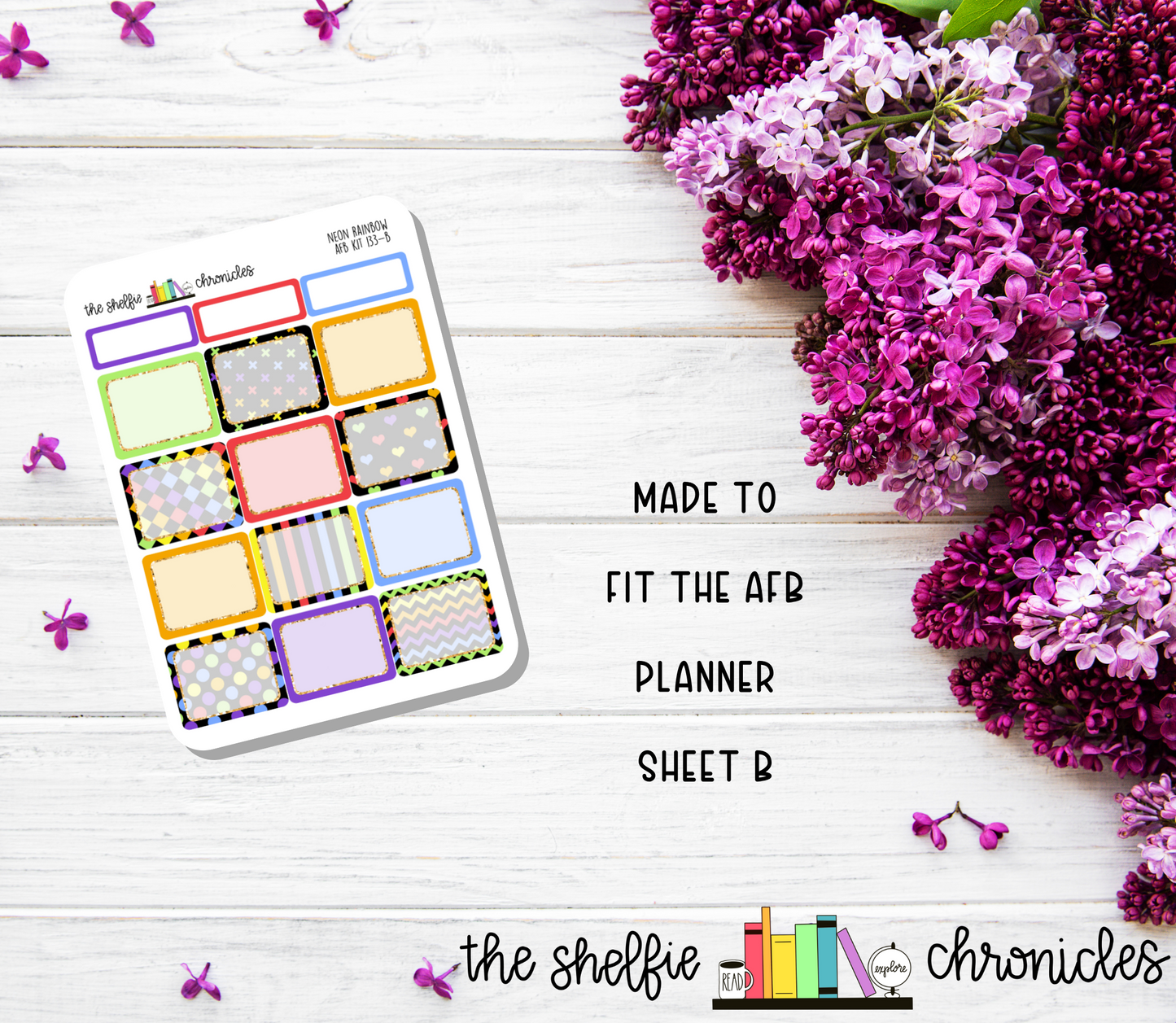 AFB Kit 133 - Neon Rainbow Weekly Kit - Made To Fit The 2023 Always Fully Booked Planner - Die Cut Stickers - Repositionable