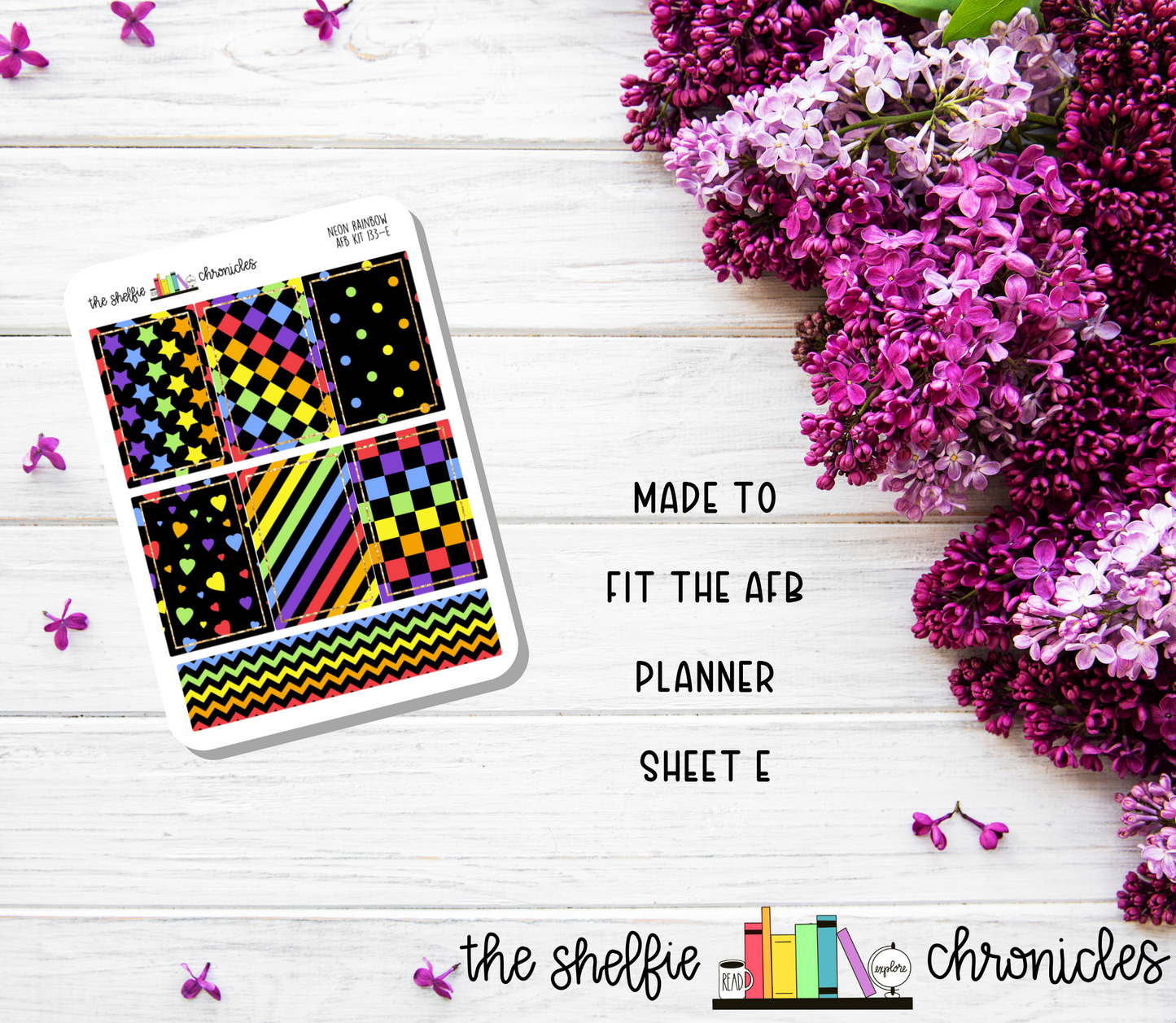 AFB Kit 133 - Neon Rainbow Weekly Kit - Made To Fit The 2023 Always Fully Booked Planner - Die Cut Stickers - Repositionable