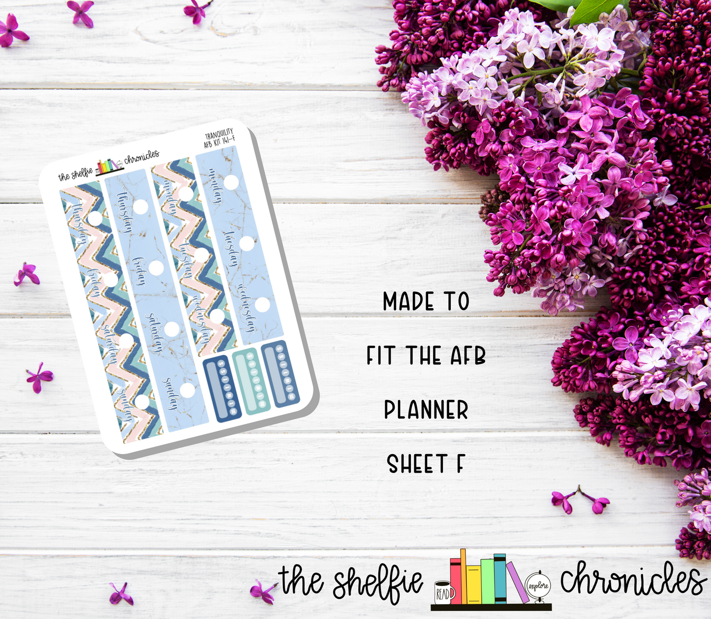 AFB Kit 141 - Tranquility - Made To Fit The 2023 Always Fully Booked Planner - Die Cut Stickers - Repositionable