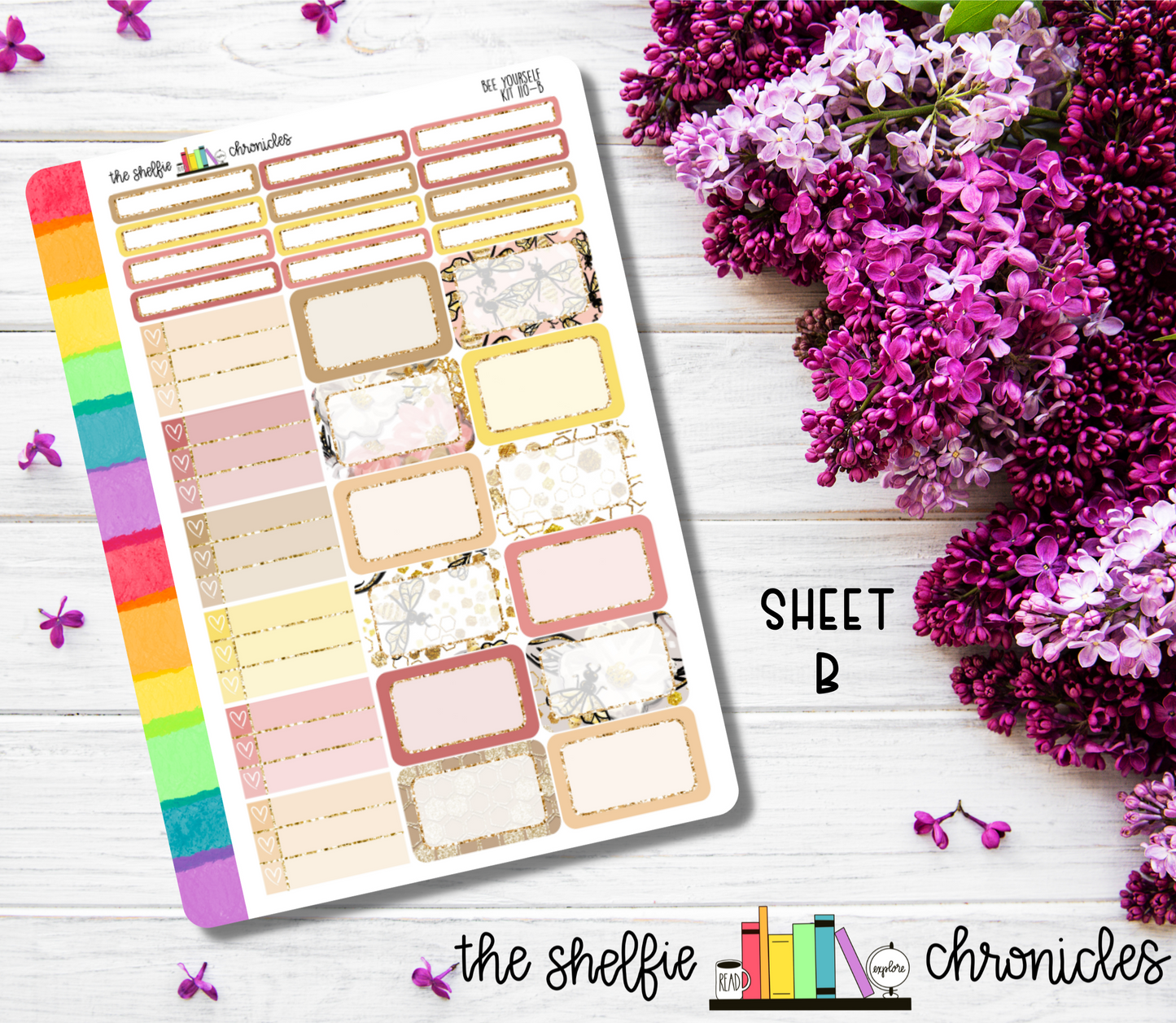 Kit 110 - Bee Yourself Weekly Kit - Die Cut Stickers - Repositionable Paper