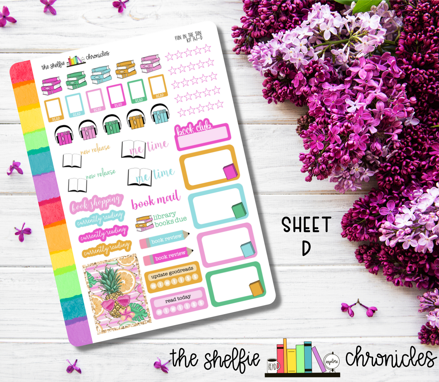 Kit 141 - Fun In The Sun - Die Cut Stickers - Repositionable Paper - Made To Fit 7x9 Planners