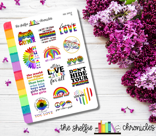 116 - Pride Sampler - Die Cut Stickers - Repositionable Paper - Great For Reading Journals