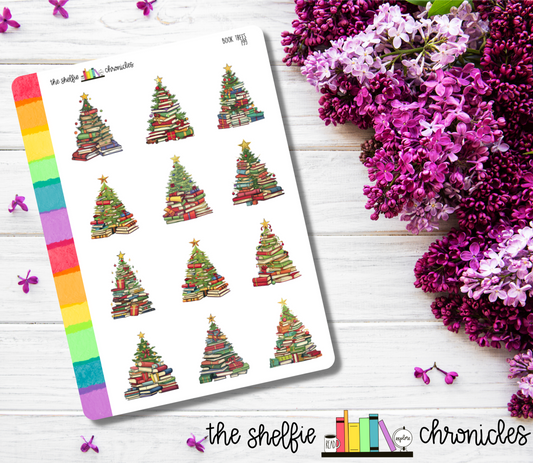 199 - Book Trees - Die Cut Stickers - Repositionable Paper - Perfect For Planners And Reading Journals