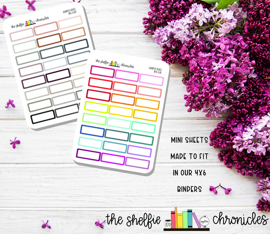 AFB 143 - Quarter Box - Fits The Always Fully Booked Planner - Choose Your Color - Die Cut Stickers - Repositionable