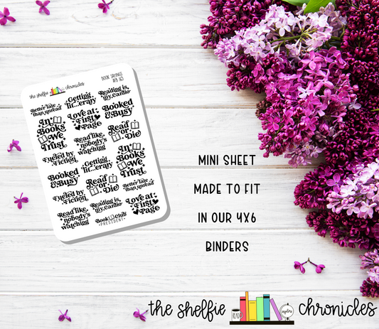 AFB 165 - Book Sayings - Die Cut Stickers - Repositionable - Great For Planners And Journals