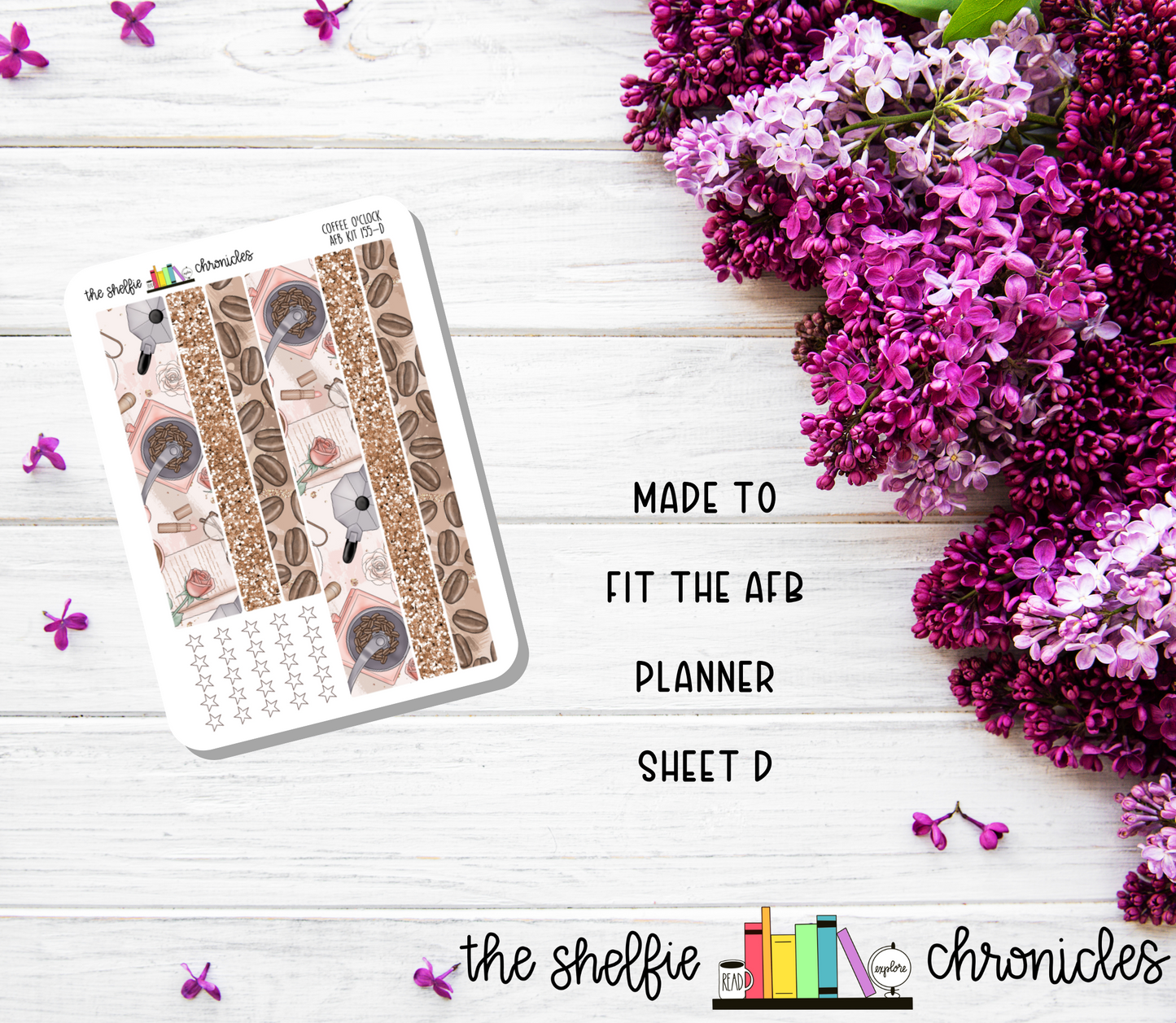 AFB Kit 155 - Coffee O'Clock - Made To Fit The 2023 Always Fully Booked Planner - Die Cut Stickers - Repositionable