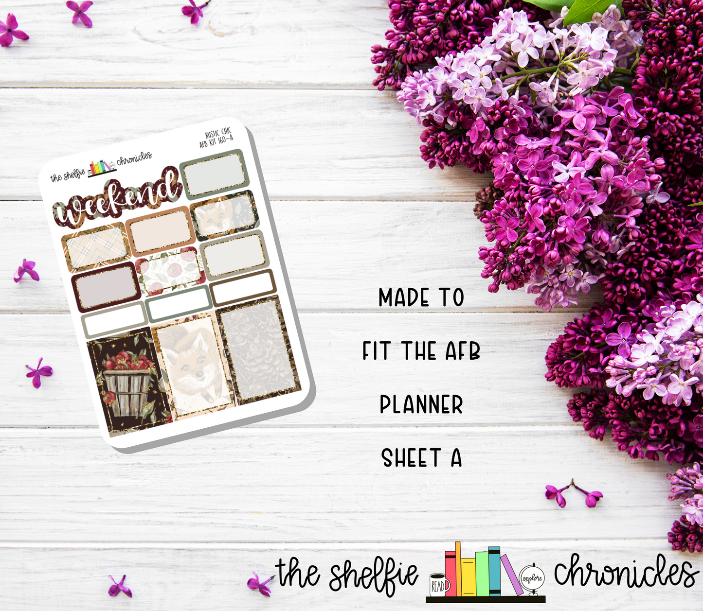 AFB Kit 160 - Rustic Chic - Made To Fit The 2023 Always Fully Booked Planner - Die Cut Stickers - Repositionable