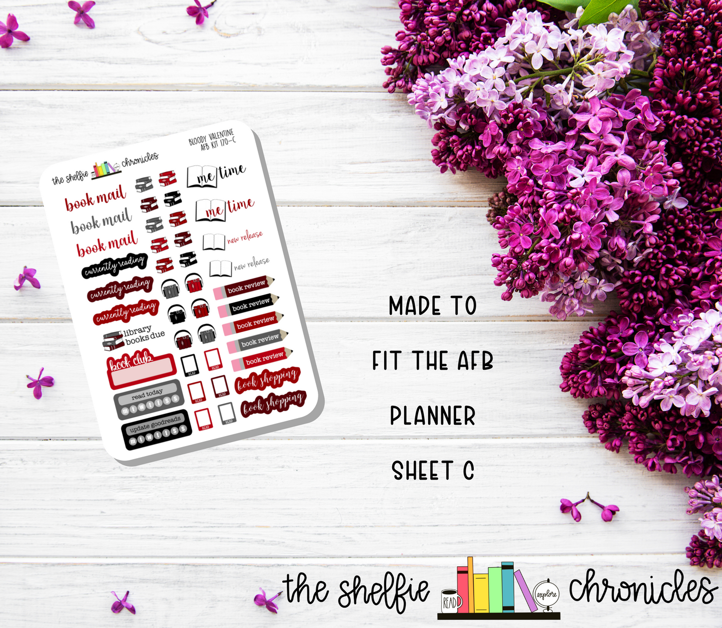 AFB Kit 170 - Bloody Valentine - Made To Fit The 2023 Always Fully Booked Planner - Die Cut Stickers - Repositionable