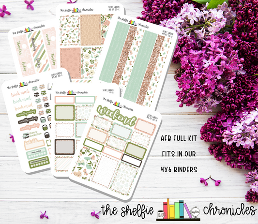 AFB Kit 210 - Secret Garden - Made To Fit The Always Fully Booked Planner - Die Cut Stickers - Repositionable