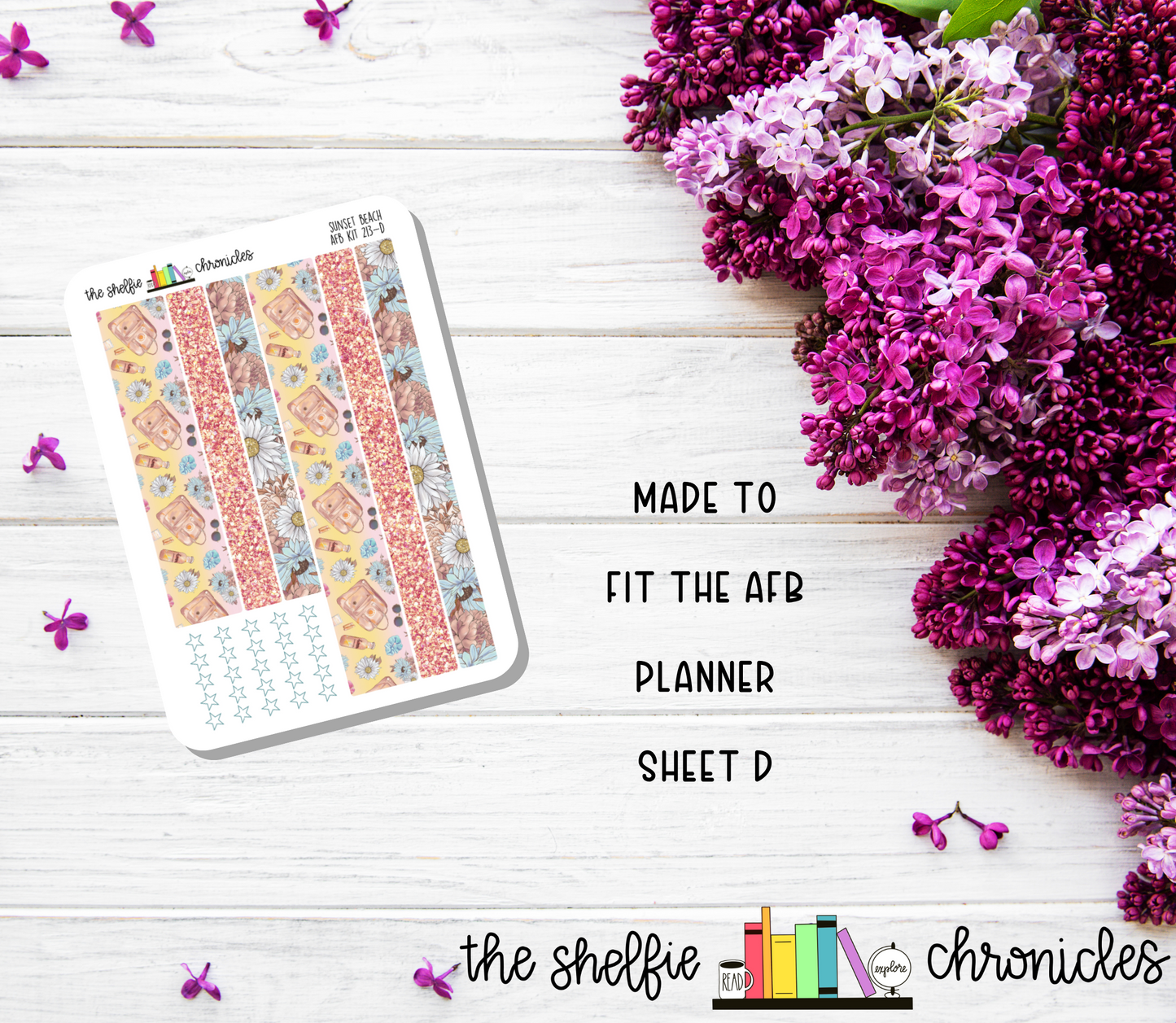 AFB Kit 213 - Sunset Beach - Made To Fit The Always Fully Booked Planner - Die Cut Stickers - Repositionable