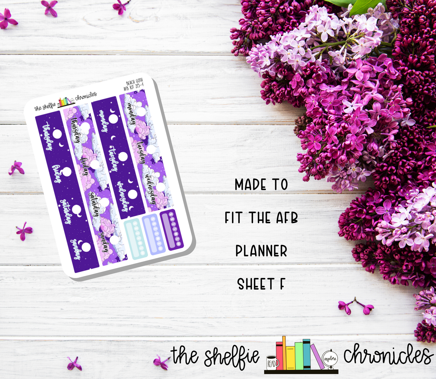 AFB Kit 215 - Beach Goth - Made To Fit The Always Fully Booked Planner - Die Cut Stickers - Repositionable