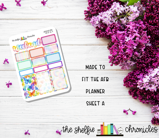 AFB Kit 216 - Watercolor Pride - Made To Fit The Always Fully Booked Planner - Die Cut Stickers - Repositionable