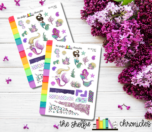 D 113 - Salty But Sweet - Die Cut Stickers - Repositionable Paper - Perfect For Reading Journals And Planners
