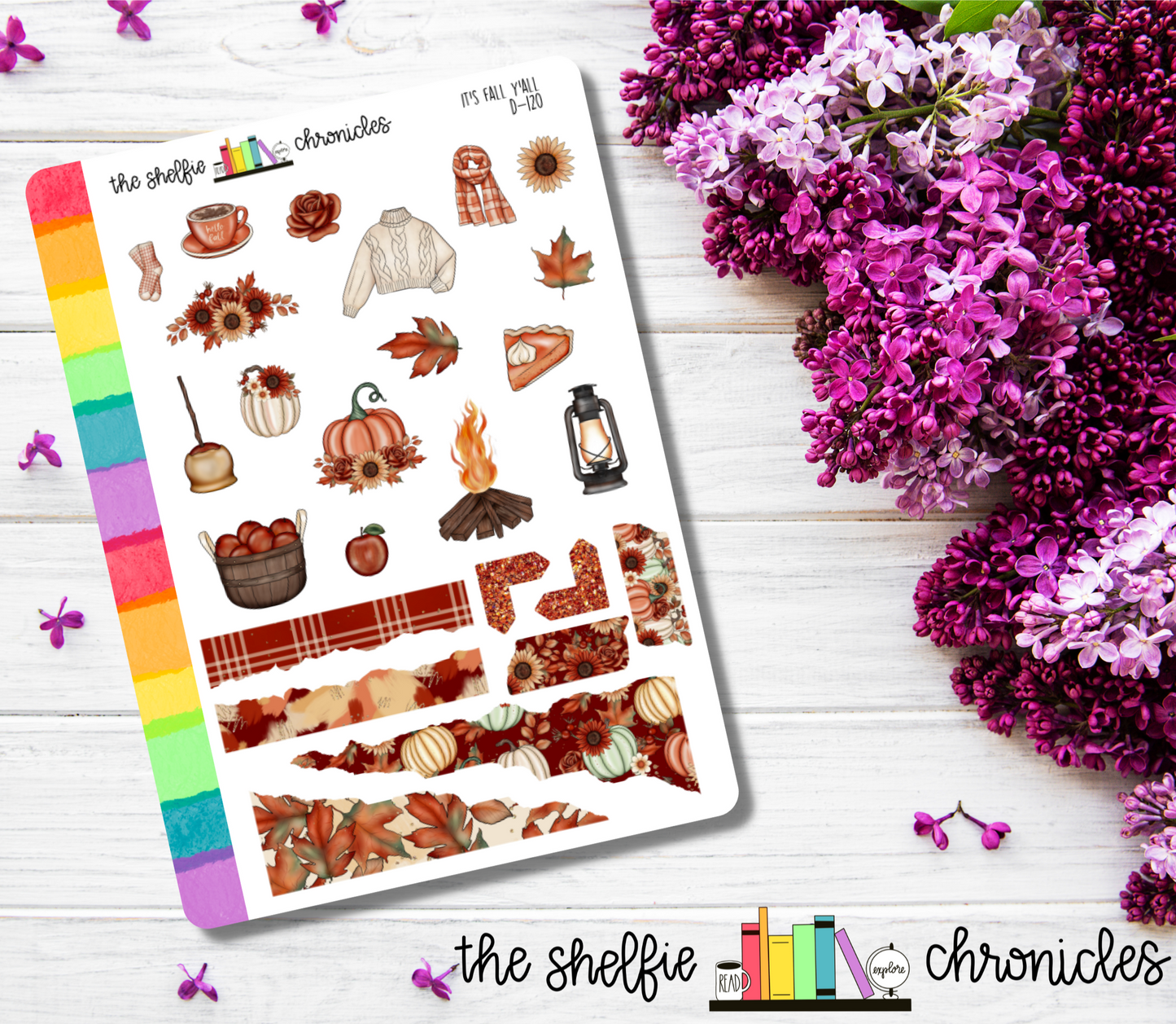 RTS - D 120 - It's Fall Y'all - Die Cut Stickers - Repositionable Paper - Perfect For Reading Journals And Planners