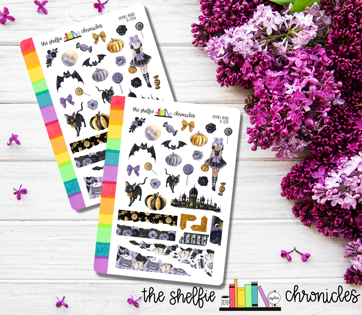 D 127 - Spooky Reads - Die Cut Stickers - Repositionable Paper - Perfect For Reading Journals And Planners